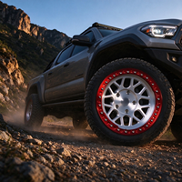Jantes en alliage forgées sur mesure 4x4 avec anneau de jante rouge de 17 à 18 pouces pour Jeep Wrangler LC200 LC300 Ford Ranger F150
