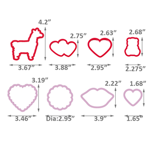 Ensemble de découpoirs à biscuits pour la Saint-Valentin, formes de cœur, de lèvres, d'ours en peluche, de <span class=keywords><strong>lama</strong></span>, moule à biscuits en plastique pour la décoration d'anniversaire et de mariage - Product Image 2