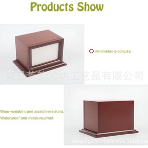 Pet <b>Memorial</b> Urn Wooden Rectangle Desktop Storage <b>Box</b> Durable For Dog - Product Image 3