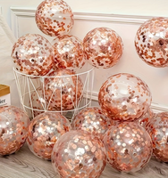Ballons à paillettes or rose, 25 pièces, ballons en latex à confettis, adaptés aux décorations de mariage, d'halloween, d'anniversaire et de fête