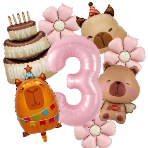 Set di 8 Palloncini in Foil a Forma di Capibara con Numero 1-9 per Decorazioni di Feste di <span class=keywords><strong>Compleanno</strong></span> - Product Image 4