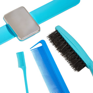 Playboy Hair Styling Tools Set Plastic Comb Brush Mirror Purple Color For Salon Home Use - Product Image 3