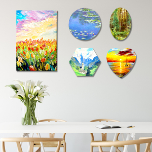 Peinture en forme de cœur d'artiste personnalisée, panneaux de <span class=keywords><strong>toile</strong></span> d'art mural, <span class=keywords><strong>toile</strong></span> de peinture étirée vierge - Product Image 5