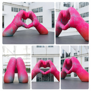 Mascotte Gonfiabile Gigante a Forma di Cuore con Mani di Cartone Animato per Halloween, Gonfiabili Pubblicitari a Forma di Mano Grande per Feste - Product Image 2