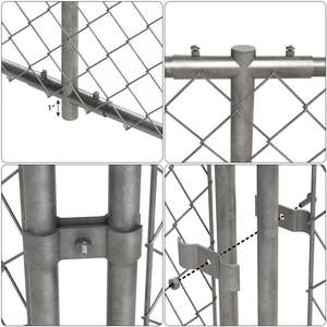 คอกสุนัขขนาดใหญ่กลางแจ้งพร้อมหลังคาและพื้น6 'บ้านสุนัขชุบสังกะสีแบบจุ่มร้อน - Product Image 6