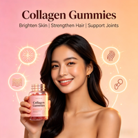 Gummies de collagène marin avec vitamine C et acide hyaluronique pour l'élasticité de la peau
