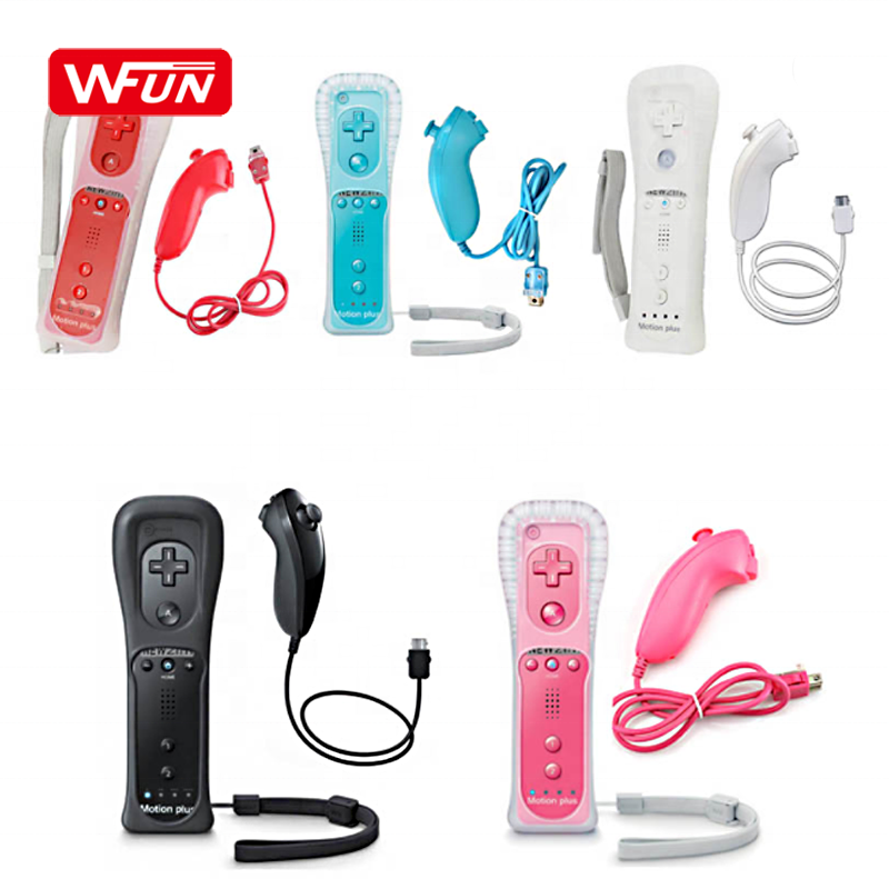 Wii用リモコンコントローラー Motion Plus & Nunchuck 赤/黒/青/灰色