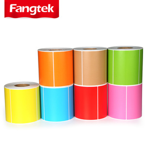 Rollo de etiquetas de papel térmico preimpreso colorido de alta calidad, etiqueta térmica directa de alimentos de rotación, escritorio, fuerte permanente - Product Image 1