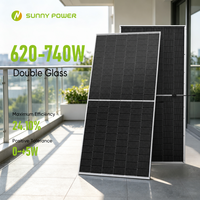 Panneaux solaires bifaciaux de niveau 1, 740, 725, 650 watts, panneau solaire Topcon pour les installations à grande échelle