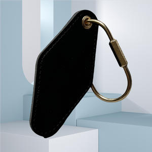 Креативный персонализированный брелок для ключей из искусственной кожи с ромбовидным тиснением, гравировкой и золотым напылением для роскошных отелей - Product Image 6