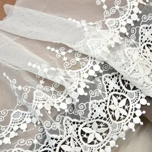 Factory Direct Sale Polyester Nylon Fabric Lace Mesh Embroidery Hollow Decorative Lace