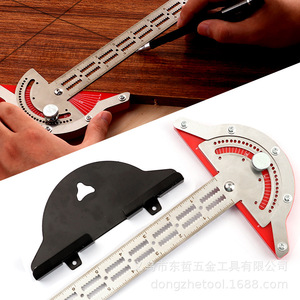 Dongzhe Woodworkers Edge Ruler Metal 0-180 Degree Angle Gauge For Woodworking Tools - Product Image 1