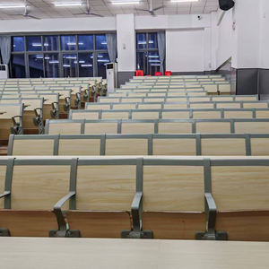 Fabriqué en Chine en alliage d'aluminium pied planche de bois coussin de siège dossier design salle de classe universitaire <span class=keywords><strong>avec</strong></span> rangée de bureaux et de chaises - Product Image 5