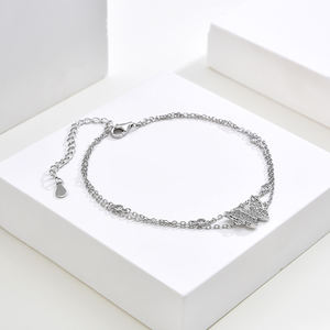 जन्मदिन के क्रिसमस या पार्टी अवसरों पर महिलाओं के लिए जिरकॉन गहने उपहार के साथ स्टर्लिंग सिल्वर तितली ब्रेसलेट - Product Image 3