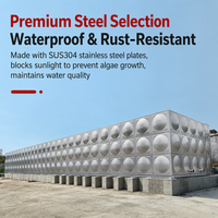 Réservoir d'eau carré boulonné en acier inoxydable 304, 1000L, 2000L, 5000L, personnalisable pour l'irrigation agricole
