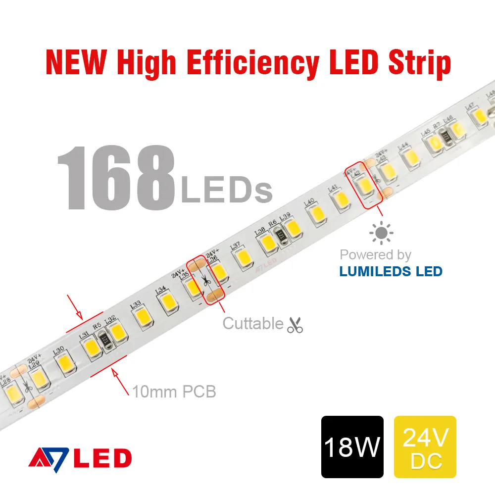 LUMILEDS 168 LED/m Led Strip Light 16.4ft 18w/m IP20 2700k 3000k 4000k 6500k CE Certified for project