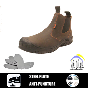 Chaussures de sécurité industrielles <span class=keywords><strong>SAIAN</strong></span> Crazy Cow Leather pour chantier et usine, avec embout en acier anti-écrasement et semelle intermédiaire en plaque d'acier, en maille respirante - Product Image 2