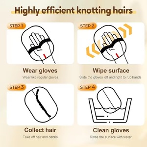 Gants anti-poils pour animaux de compagnie, vente directe d'usine, brosse double face en tissu rond pour chats, chiens, literie, tapis, canapés - Product Image 3