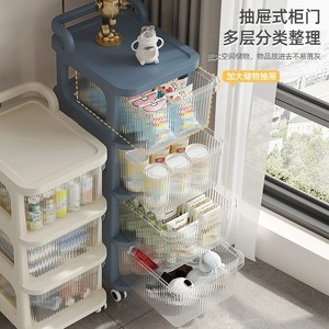 Carrito de almacenamiento transparente con cajones, organizador con ruedas de 5 niveles para juguetes, refrigerios y artículos para bebés - Product Image 4