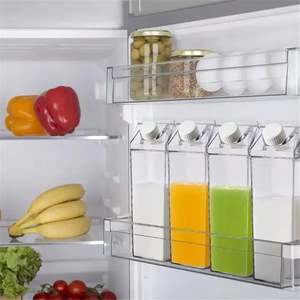 BPA Free <b>1L</b> 17Oz Minimalist Party Drinkware Reusable Acrylic Milk Carton <b>Water</b> <b>Bottle</b> Leak-Proof Dishwasher Safe - Product Image 4