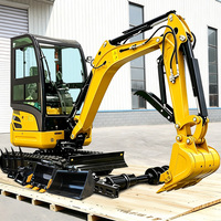 Mini-excavatrices utilitaires sur chenilles avec cabine, moteur Kubota, CE, forte force de creusement, commande pilote, prix abordable