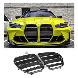 Grade de para-choque dianteiro estilo ST de carbono seco para BMW M3 G80 M4 G82 G83 Grill 2020+