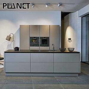 Gabinetes de cocina modernos, color gris brillante, hecho en china, venta directa de fábrica - Product Image 3