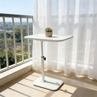 Table d'appoint de canapé à hauteur réglable, table ovale mobile pour collations, pour salon et chambre à coucher