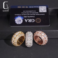 Bagues rotatives personnalisées en argent sterling 925 avec moissanite VVS, bagues pour hommes, hip hop, bijoux fins en moissanite, testeur de diamant passé