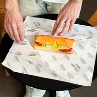 Papier d'emballage alimentaire personnalisé résistant à la graisse, écologique et jetable pour sandwichs, hot-dogs et emballages alimentaires
