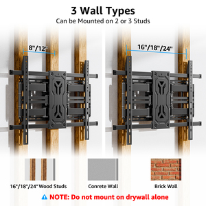 Support mural TV robuste à mouvement complet pour téléviseurs de 12 à 24 pouces, compatible VESA max 800x600mm - Product Image 6