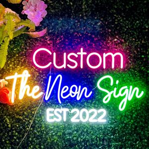 Enseignes néon personnalisées, lumières LED RGB néon à intensité variable pour la décoration murale, chambre, mariage, anniversaire, bar, logo d'entreprise, nom - Product Image 1