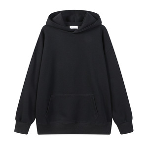 Sudadera con Capucha de Forro Polar Silver Fox, Unisex, Gruesa, Antipilling, para Ocio, Talla M, con Etiqueta Personalizada, Negra Sólida, Oversize - Product Image 1