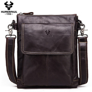 Sacoche Messager Classique Rigide en Cuir Véritable pour Homme, Grande Capacité pour Ordinateur Portable, avec Fermeture Éclair, Portable, de Luxe - Product Image 1