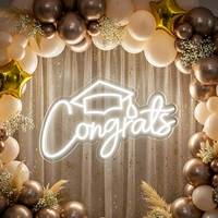 Letrero LED de Neón Personalizado de Acrílico con Letras de Felicitación de Graduación, con Opciones de Color, para Uso en Interiores/Exteriores, Letrero LED para Decoración de Negocios