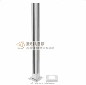 Reilbu clean looking Top-ranked easy install stainless steel post glass railing for balcony deck and porch