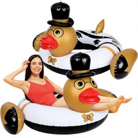 Bouée de natation gonflable en PVC en forme de canard, personnalisée OEM, lot de 2, pour la remise des diplômes 2026, avec pompe, pour adultes - Flotteur de piscine et fournitures pour fêtes de plage