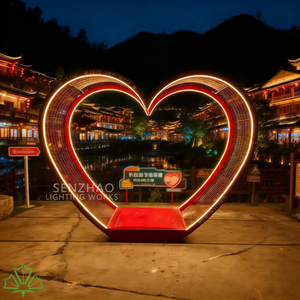 Senzhao Nouvelle mode, éclairage LED décoratif extérieur en forme de cœur, lampes à motif paysager en acier inoxydable - Product Image 5