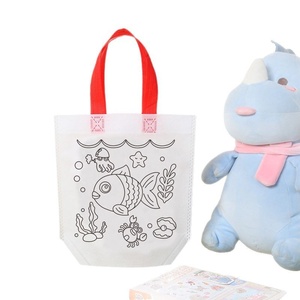 กระเป๋าผ้าไม่ทอสำเร็จรูปจากโรงงาน  กระเป๋าเพ้นท์มือสำหรับเด็ก  กระเป๋า DIY ระบายสี  กระเป๋าสะพายลายการ์ตูน - Product Image 5