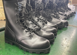 Bottes de combat personnalisées en cuir véritable <span class=keywords><strong>noir</strong></span>, imperméables, tactiques, pour l'extérieur, la jungle, le désert, à hauteur de cheville, avec doublure en mesh pour l'été - Product Image 5