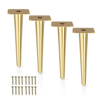 Bestseller Metall-Möbelbeine Gold Konisch Geformte Ersatz-Möbelfüße für Sofas