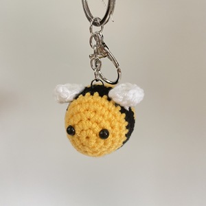 Fashion Handmade Teacher's Day <b>Gift</b> Bag Pendant Accessories Charm Knitted Crochet Animal <b>Bee</b> KeyChain Yellow Crochet <b>Bee</b> Keyring - Product Image 5