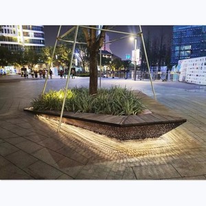 SENZHAO Banc LED Lumineux en Métal pour Jardin, Aménagement Paysager Urbain et Villages - Product Image 1