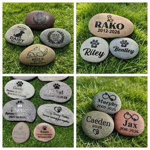 PAIPET <strong>Pet</strong> Memorial Stone, Custom Engraved River Rock Tombstone with Paw Print, <strong>Pet</strong> <strong>Remembrance</strong> <strong>Gift</strong> <strong>for</strong> Garden, Wholesale - Product Image 2