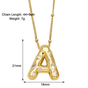 <span class=keywords><strong>Ixin</strong></span> Hiphop Bijoux Ballon Lettre Glacé Initiale Pendentif Micro Insert Zircon Bulle Lettres Collier - Product Image 5