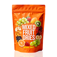 Sachet d'emballage en plastique imprimé personnalisé pour fruits secs, aliments surgelés, snacks, chocolat, noix, sachet debout avec fermeture éclair