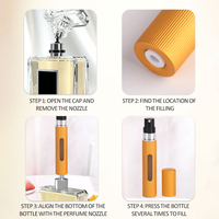 Atomiseur de parfum en aluminium de 8 ml personnalisé en usine, portable, réutilisable, mini flacons de parfum rechargeables, vaporisateur de parfum de voyage