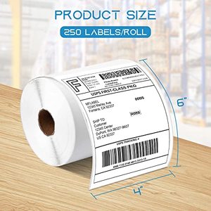 Rollos de etiquetas de envío de código de barras térmicas directas en blanco, impresión de alta claridad, pegatinas autoadhesivas para envíos postales de pequeñas empresas - Product Image 4