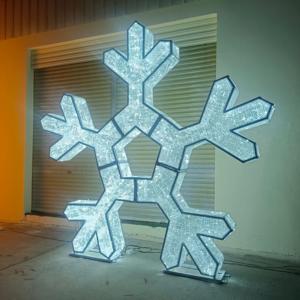 3D LED 눈송이 모티프 조명 대형 야외 방수 크리스마스 거리 공원 경관 휴일 장식 디스플레이 - Product Image 3