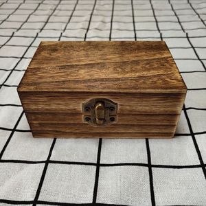 Caja de Joyería de Madera Rectangular de 6 Pulgadas, Color Quemado, Lacada, Caja de Almacenamiento de Escritorio, Embalaje General, Tipo Vertical - Product Image 1